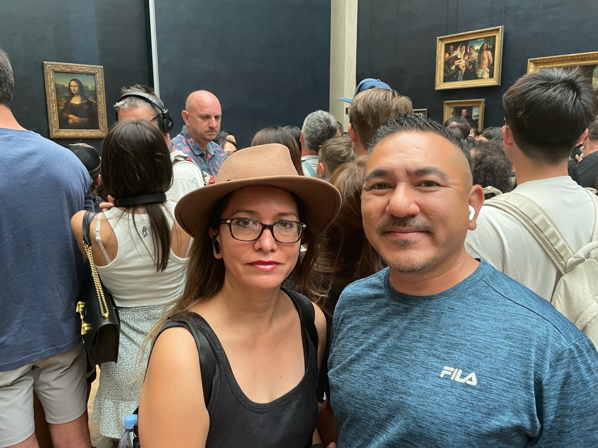 Photo with the Mona Lisa louvre